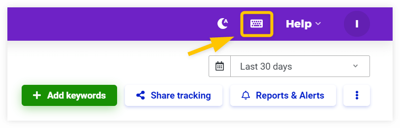 How to launch shortcuts menu in SERPWatcher