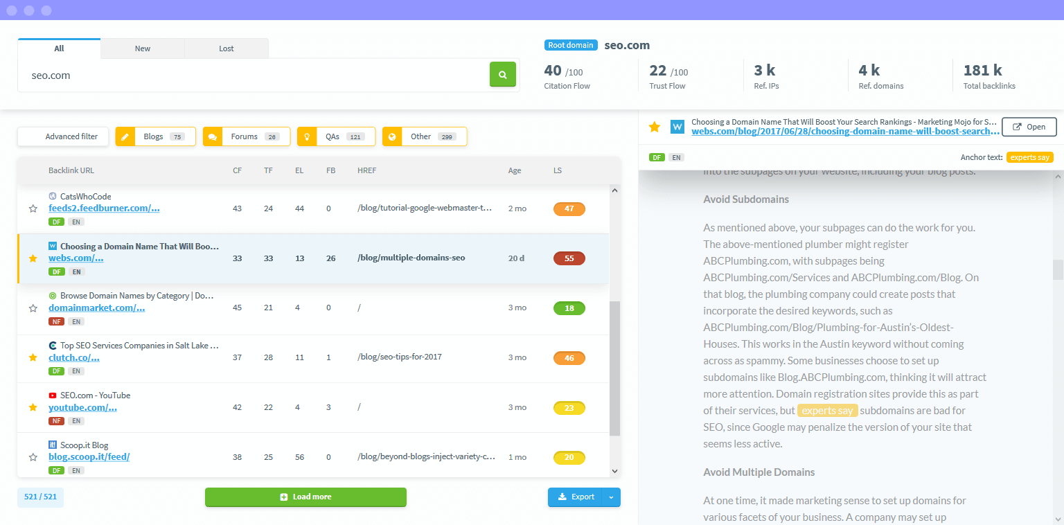 backlink tool seo analysis