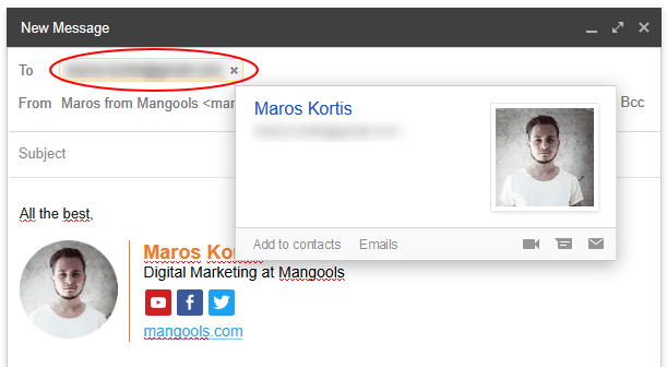 Find email address in Gmail