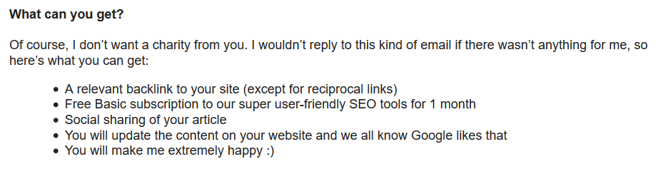 Email outreach exchange proposal
