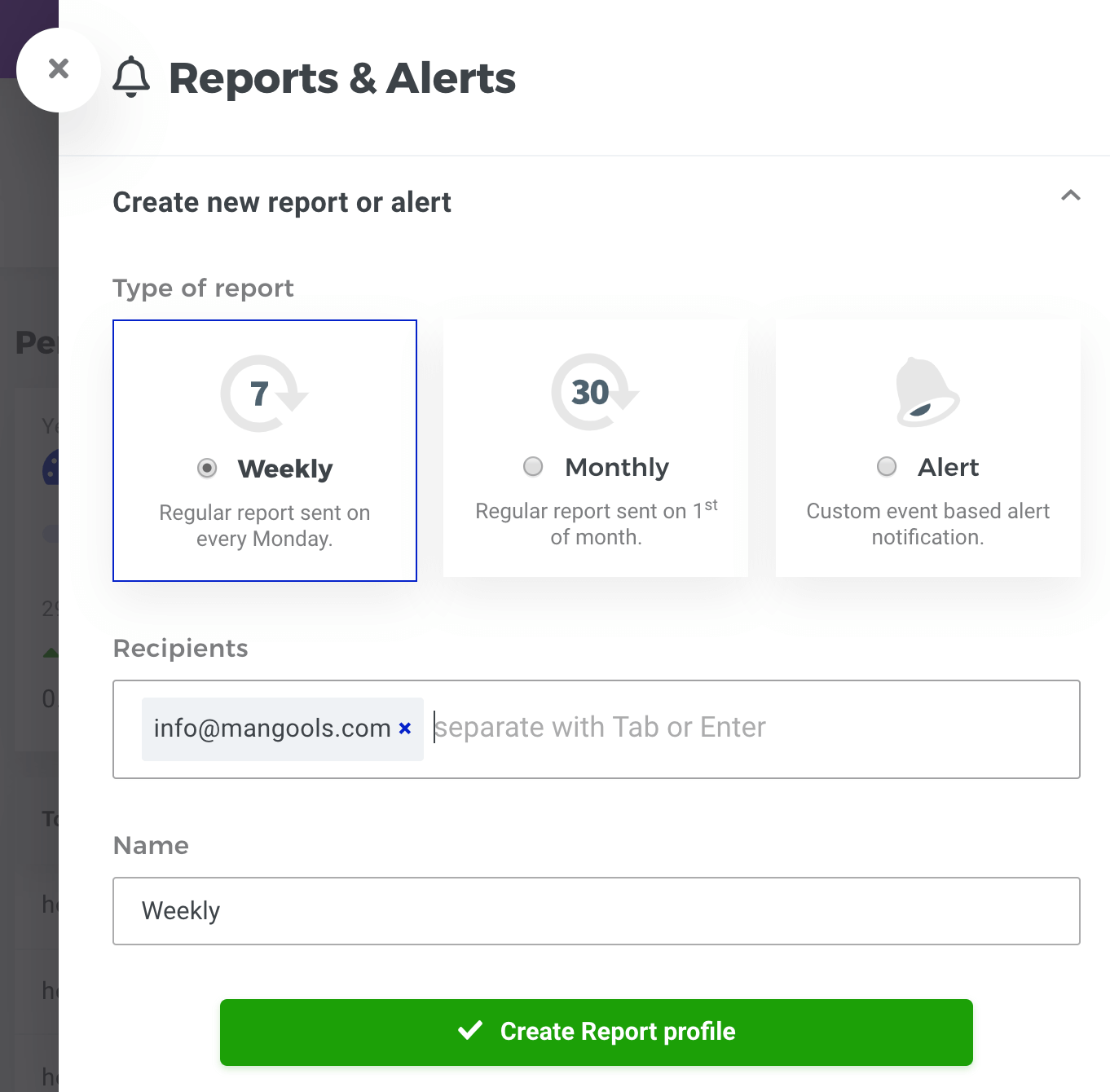 How to set up reports in SERPWatcher