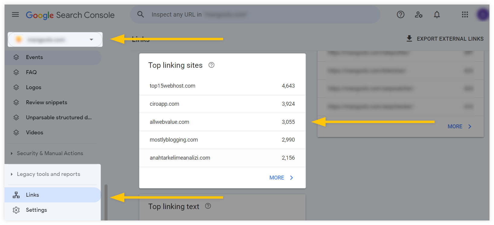 GSC - referring domains